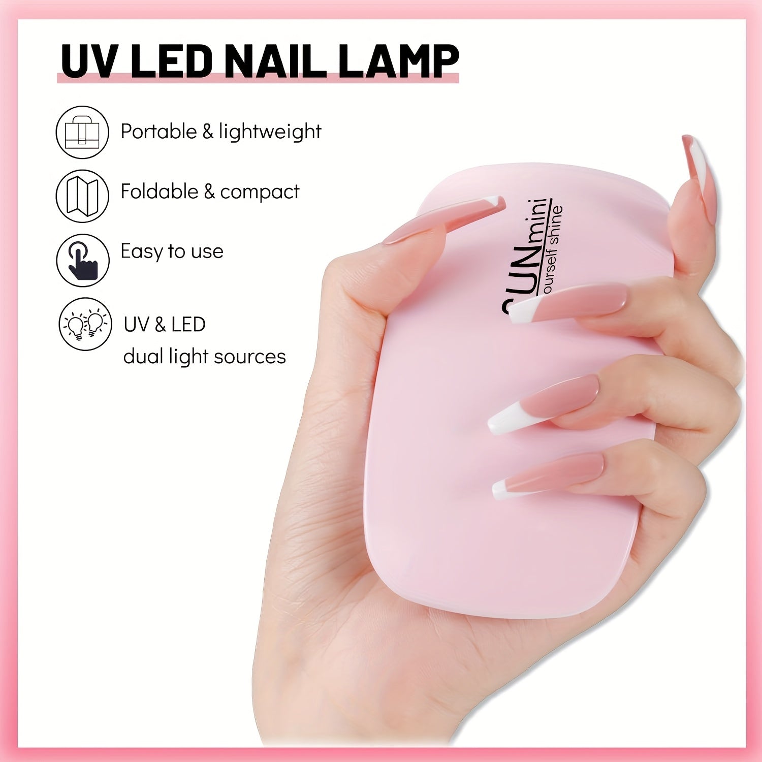 Мини-лампа для сушки ногтей UV LED для гель-лака, портативная, с Micro USB