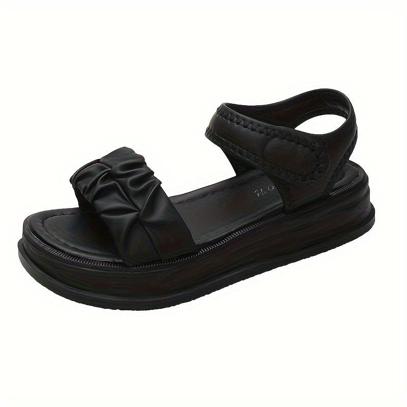 Women Flat Sandals Solid Color Open Toe Summer Shoes