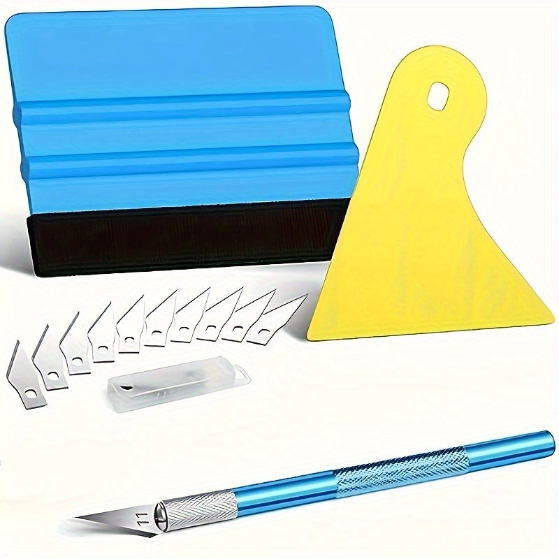 Professional Window Tint Vinyl Wrap Kit 14pcs Static Cling Easy Bubble-Free