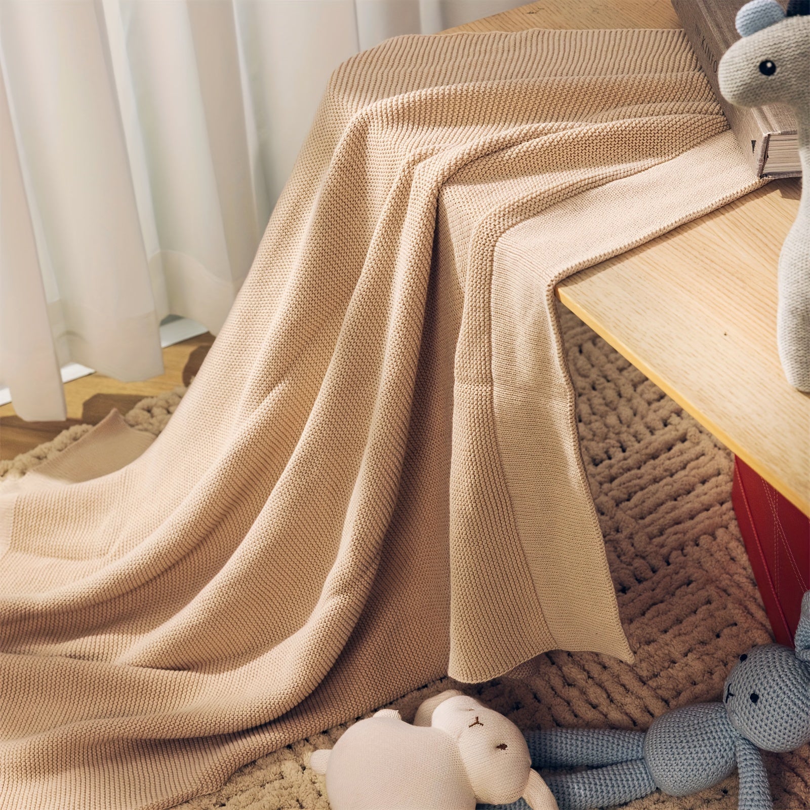 Soft Knitted Baby Swaddle Blanket for Strollers and Cribs