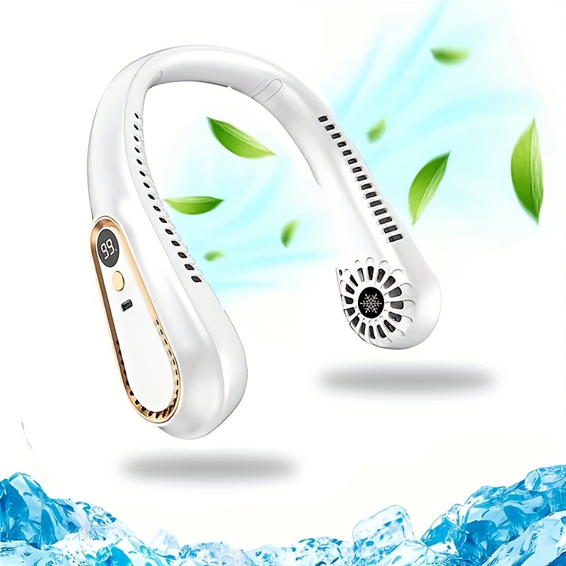 Portable Neck Fan USB Rechargeable 5 Speeds Lightweight for Sports Indoor Use