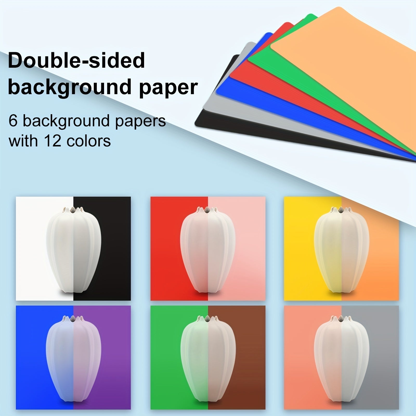 Portable 24.89cm Ring Light Studio with Dual Color Temperature 3 Modes and 6 Backdrops