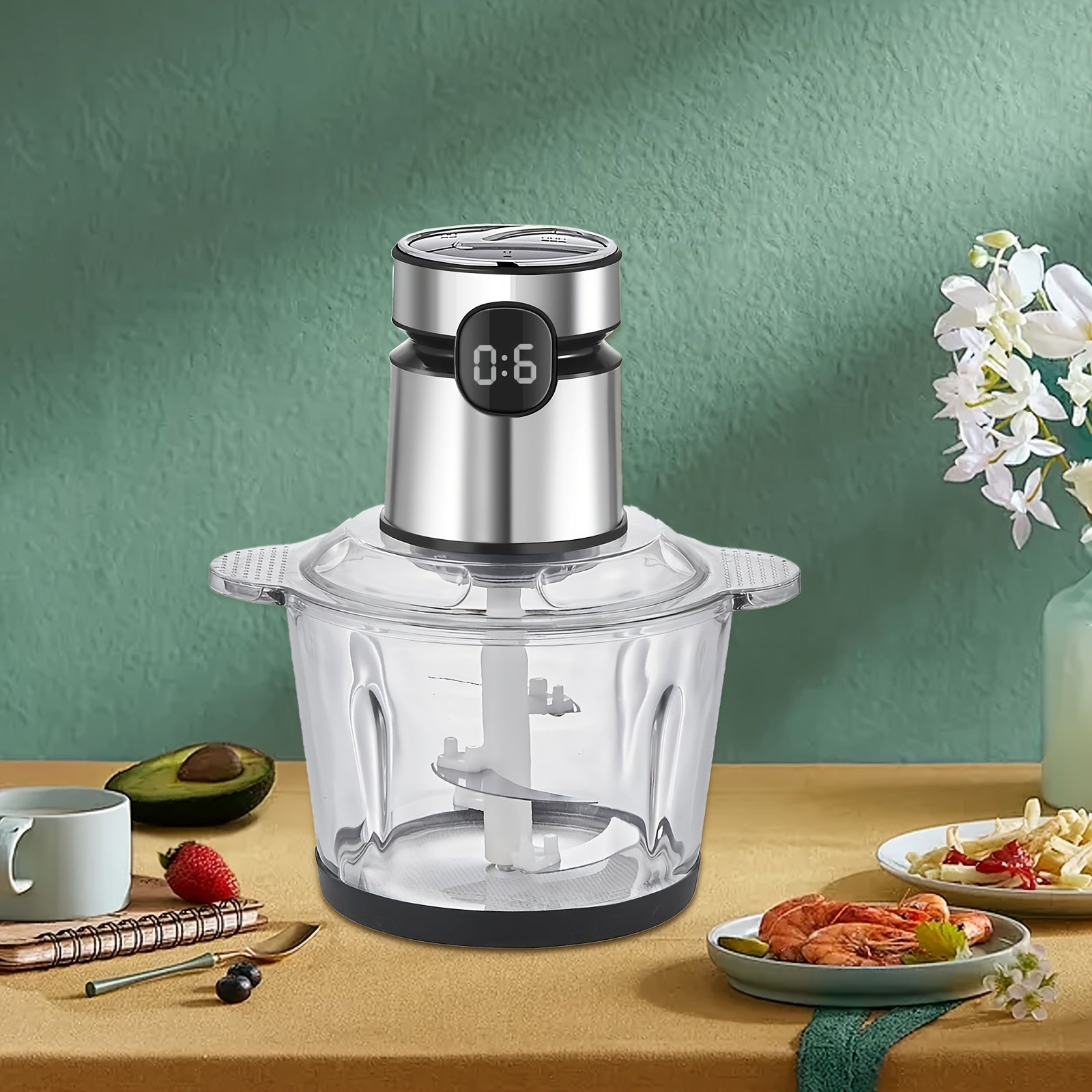 Katta hajmli zamonaviy elektrli go'sht maydalagich, 3 tezlik sozlamalari, shaffof korpus, zanglamaydigan po'latdan yasalgan motor va raqamli displey bilan. Yumshoq va qattiq ingredientlarni qayta ishlash uchun ideal.