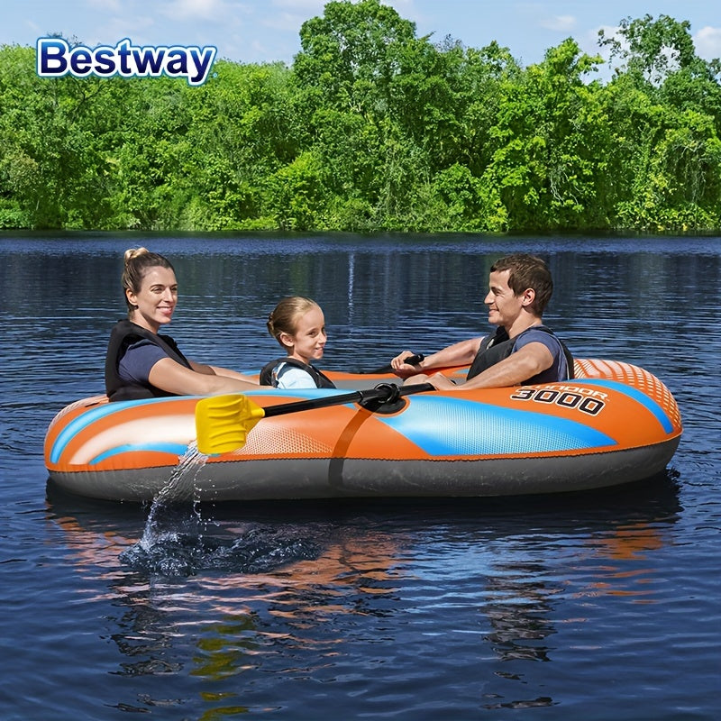 Inflatable Kayak for 1-3 People with Fast Inflation System and Rudder Orange PVC