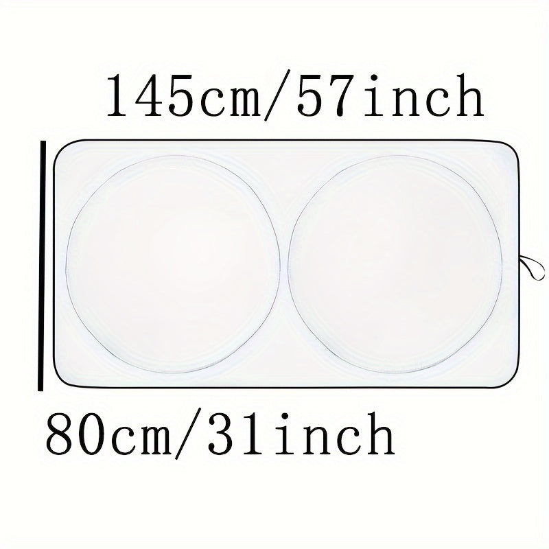 Foldable Car Sun Visor UV Protection Interior Cooling Black Universal Fit