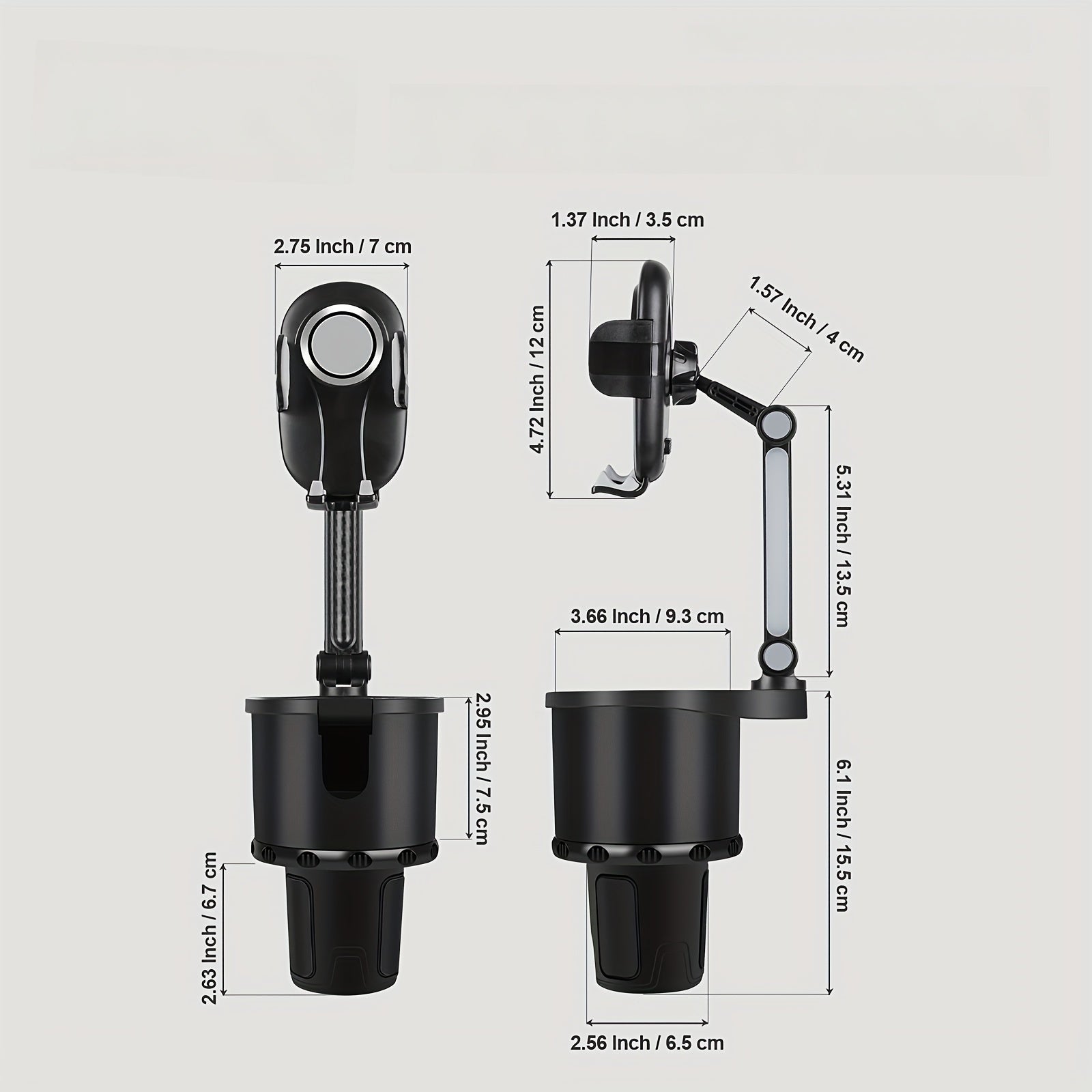 Car Cup Holder Phone Mount Universal Expander with 360° Rotation