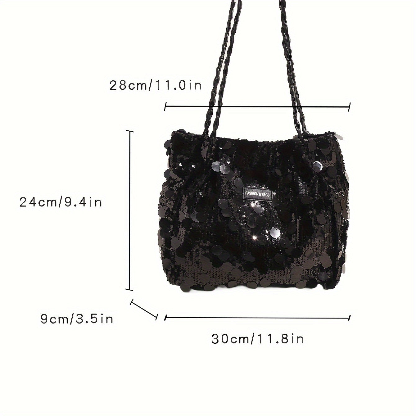 Summer Hot Bag with Large Capacity Crossbody Shoulder Bag Black Silver Grey Fabric