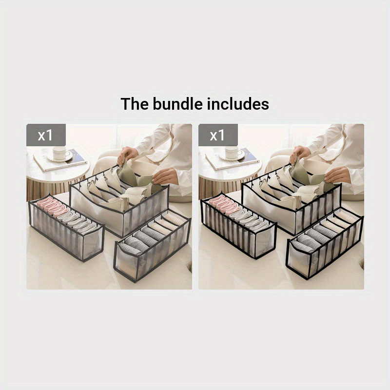 Set of 3 Fabric Drawer Dividers for Closet Organization Storage Organizer for Ages 14 and Up