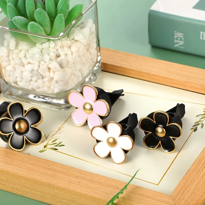Women Small Daisy Flower Car Air Freshener Clip Set Decorative Air Outlet Accessories