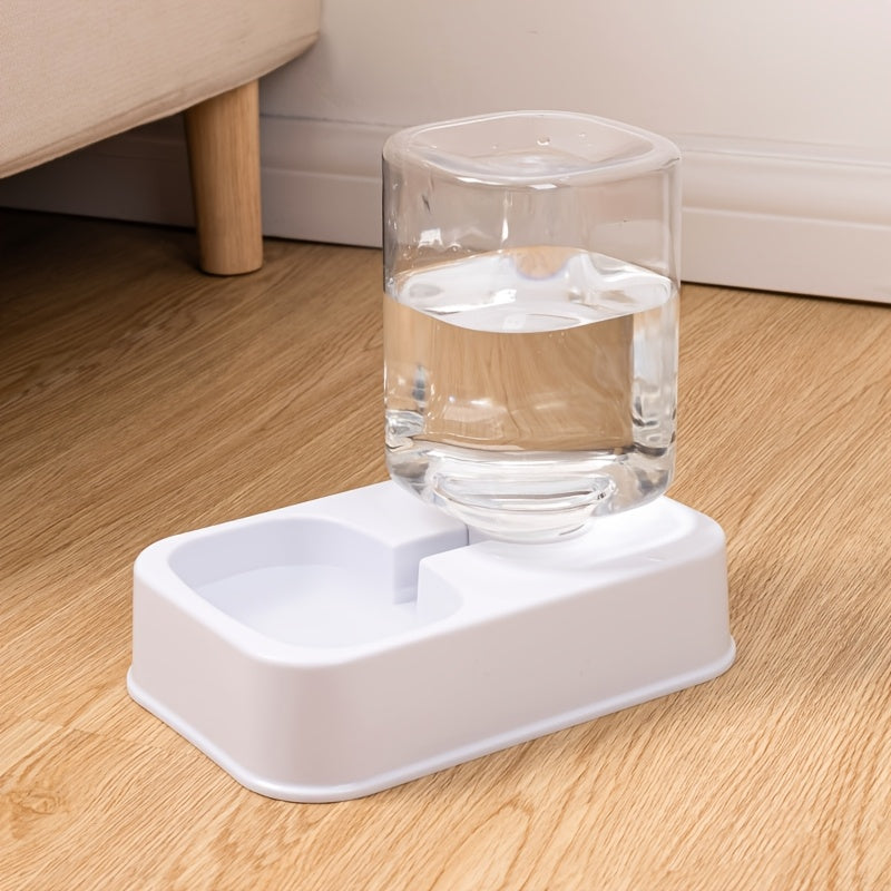 2-in-1 Pet Feeder and Water Dispenser for Cats and Dogs Durable Plastic No Batteries Needed