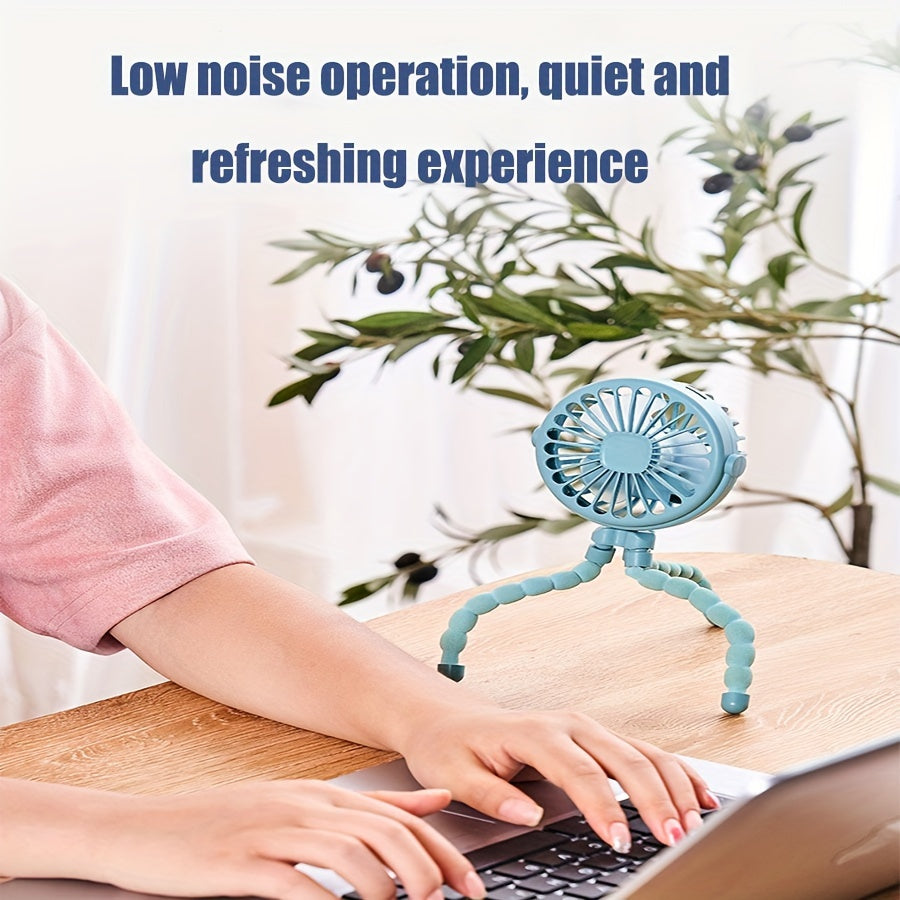 Rechargeable Clip-On Fan with Night Light USB Portable Quiet for Home Office Dorm