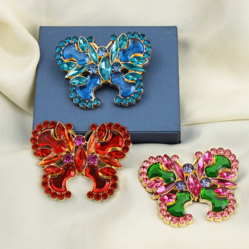 Rang-barang Kristalli Kelebek Brosh Pin ayollar va erkaklar uchun Zamonaviy Elegant Zargarlik