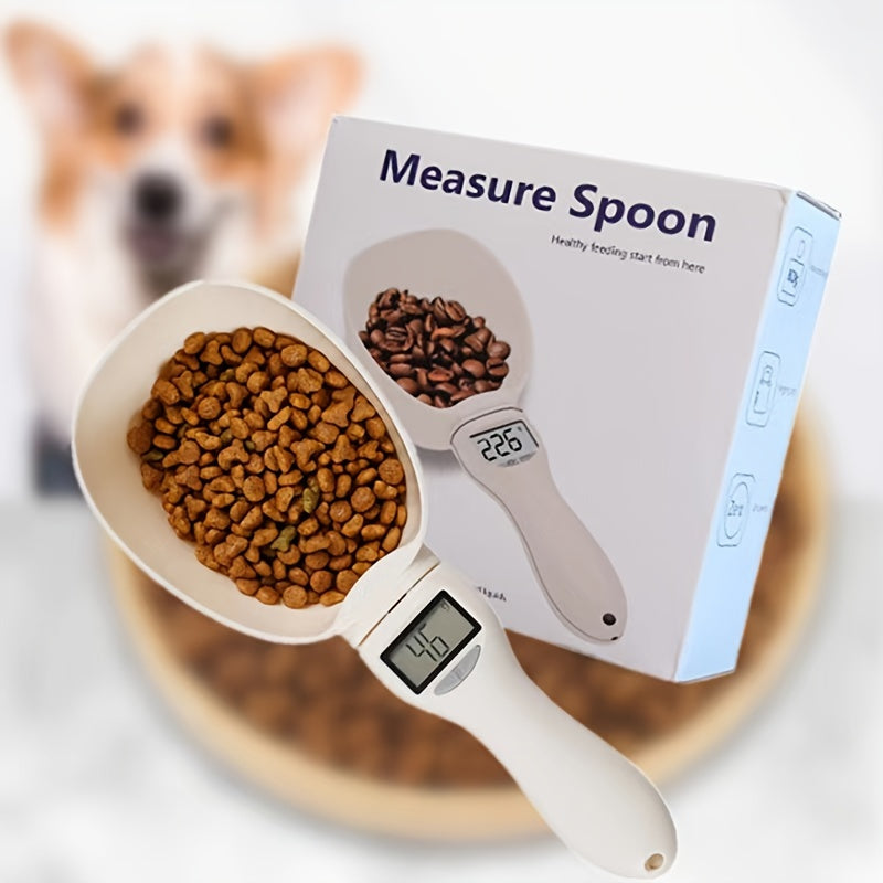Pet Food Scale with Measuring Spoon Plastic Battery Powered for Cats and Dogs