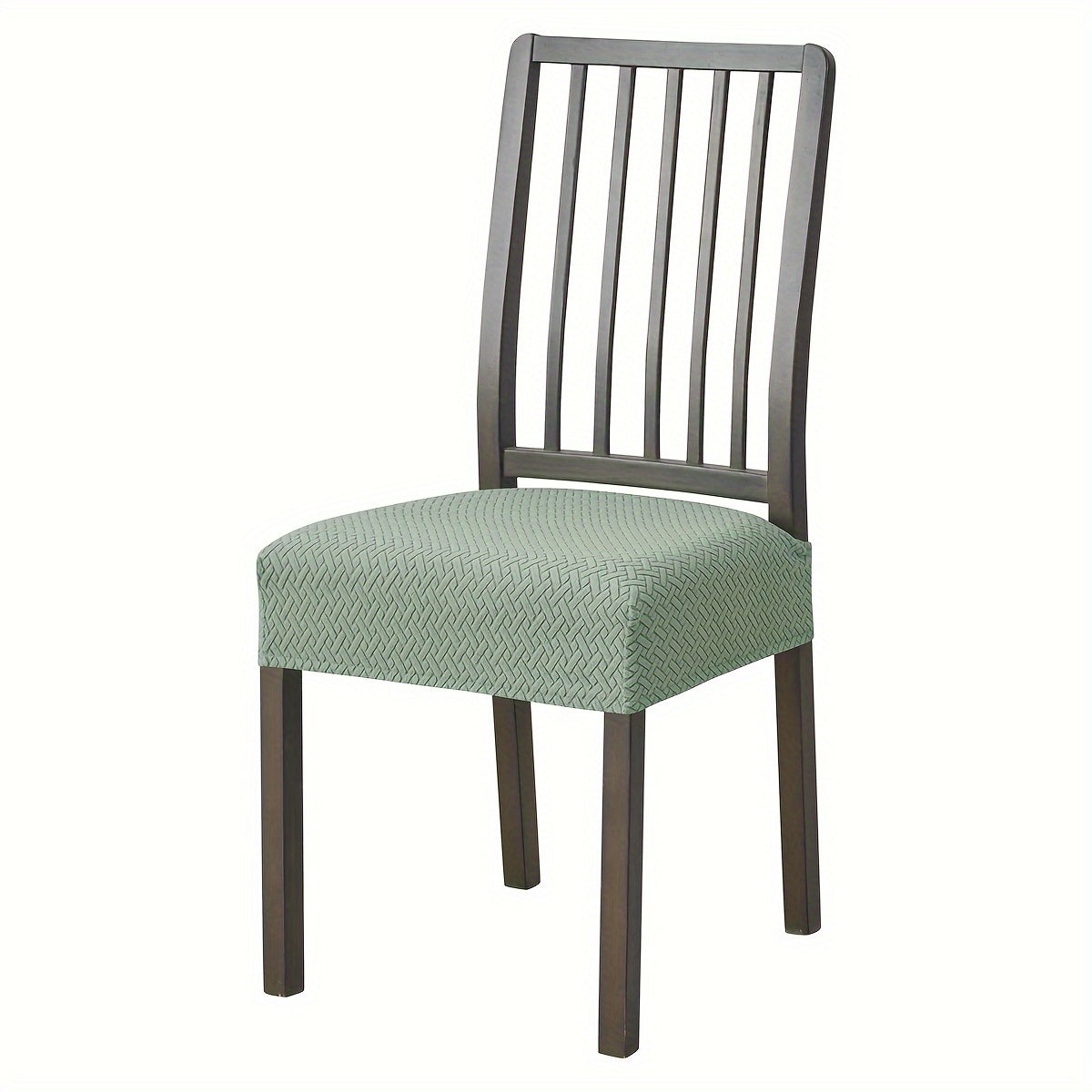 Zamonaviy jakard matosidan tayyorlangan cho'ziluvchan T-shaklidagi stul qoplamasi, mashinada yuvish mumkin, elastik lenta bilan yopiladi. Stilizatsiya qilingan uy dekoratsiyasi uchun spandeks/polister aralashmasi.