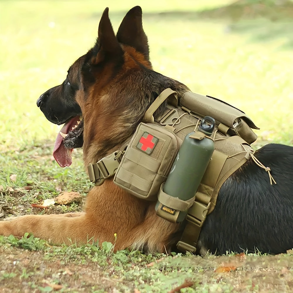 Large Dog Tactical Training Vest for Outdoor Rescue and Dog Equipment
