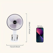 Portable White USB Rechargeable Fan with Quiet Operation and Travel-Friendly Design