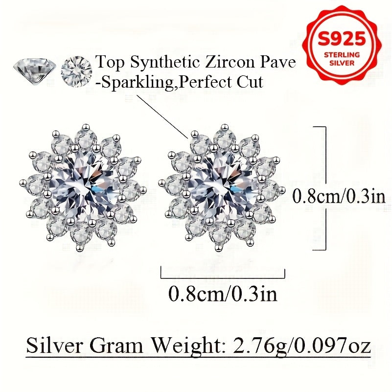 Chiroyli 925 Sterling Silver Qor to'pi Stud Ziraklar, 2.76g Yengil Gipoallergen Oltin Oq Kubik Zirconiya, Ayollar uchun Romantik Dizayn - Har kuni, 14-fevral va To'y uchun Ideal, 8mm O'lcham, Teriga yumshoq.