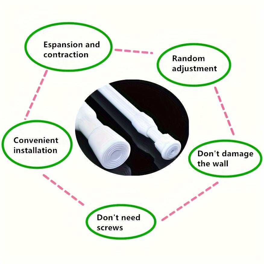 Adjustable Fridge Tension Rods 1/2/4Pcs Rust-Resistant No-Drill Storage