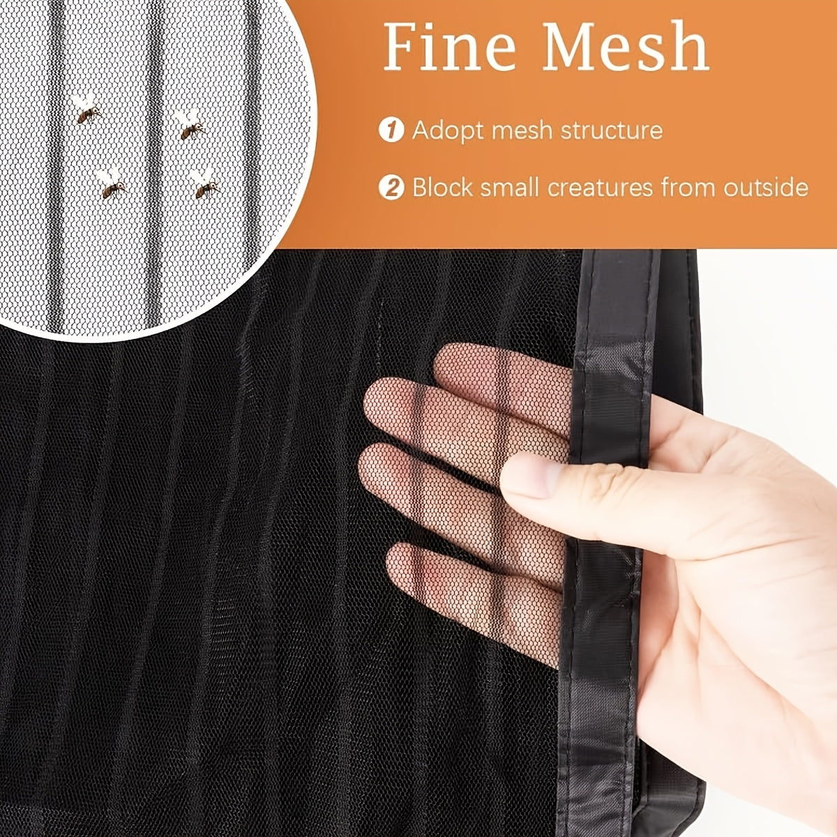 Puerta de pantalla magnética de malla resistente para prevención de mosquitos, entrada sin manos