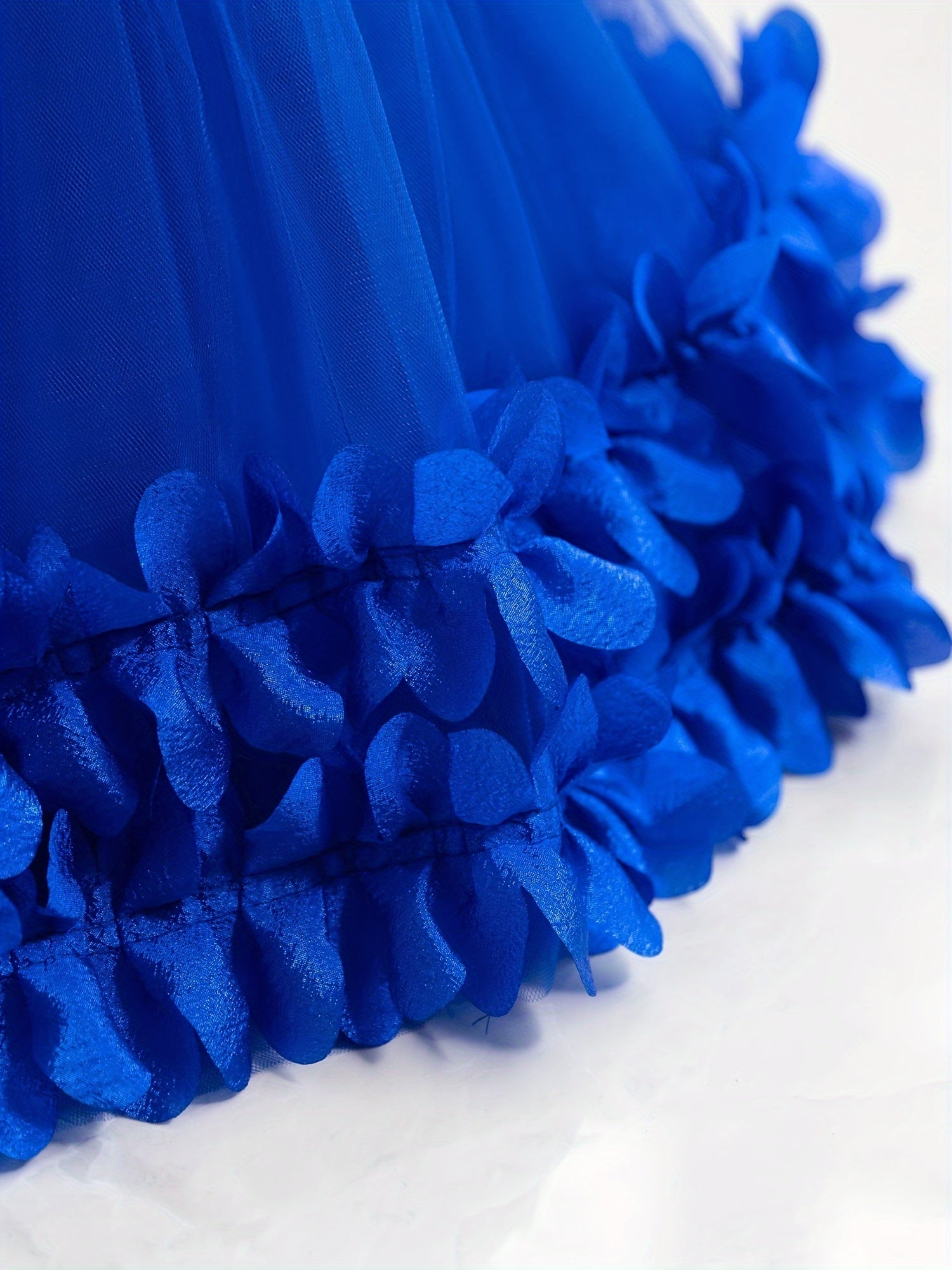 Vestido de princesa con malla para niñas pequeñas, con capucha de flores y mangas cortas para eventos formales