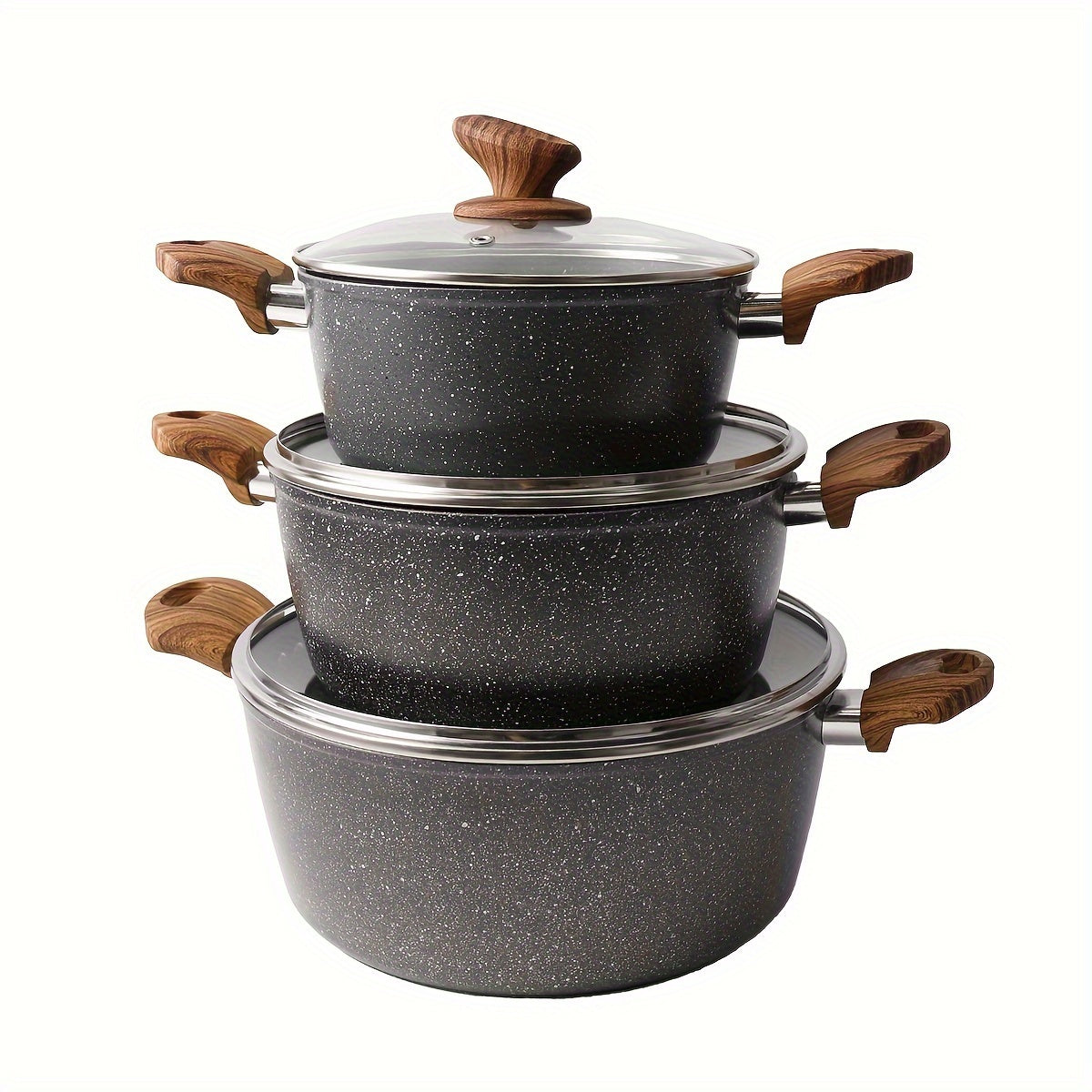 Коврик с антипригарным покрытием из алюминия с двойными ручками - идеально подходит для лапши быстрого приготовления, варки и рамена - совместим с индукционными плитами и газовыми плитами - отлично подходит для празднования Дня благодарения и Рождества.