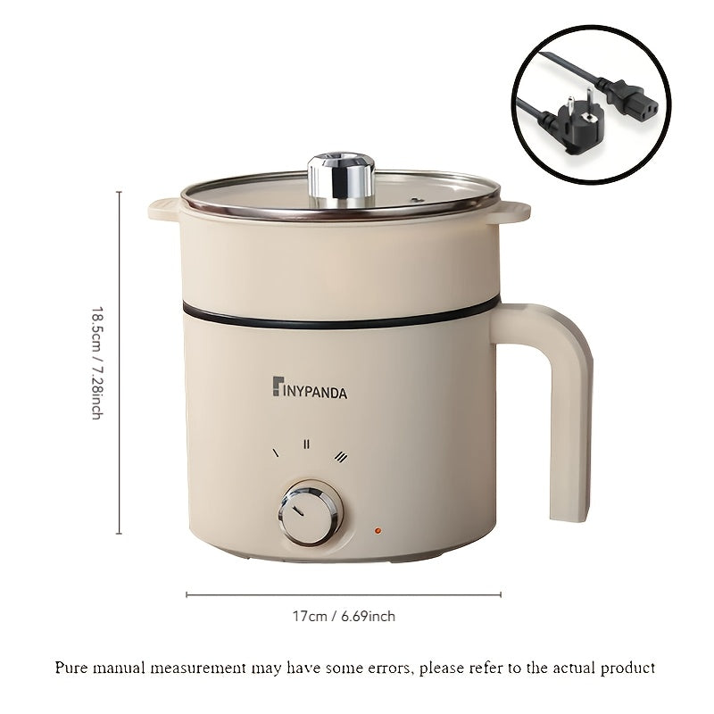 Double-layer electric steamer with large hot pot capacity for steaming and boiling in dorms homes offices
