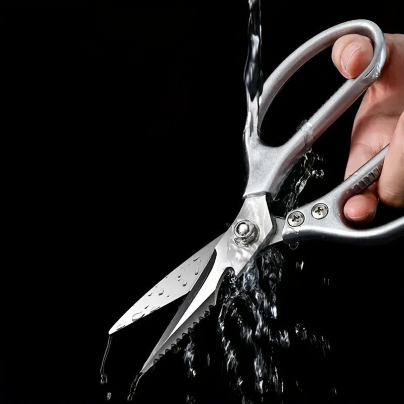 Stainless Steel Kitchen Scissors for Cutting Chicken Fish Bones with Fish Scale Scraper