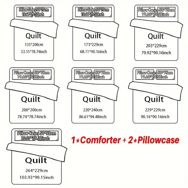 3-Piece Bohemian Plaid Quilt Set with Pillowcases All-Season Breathable Bedding