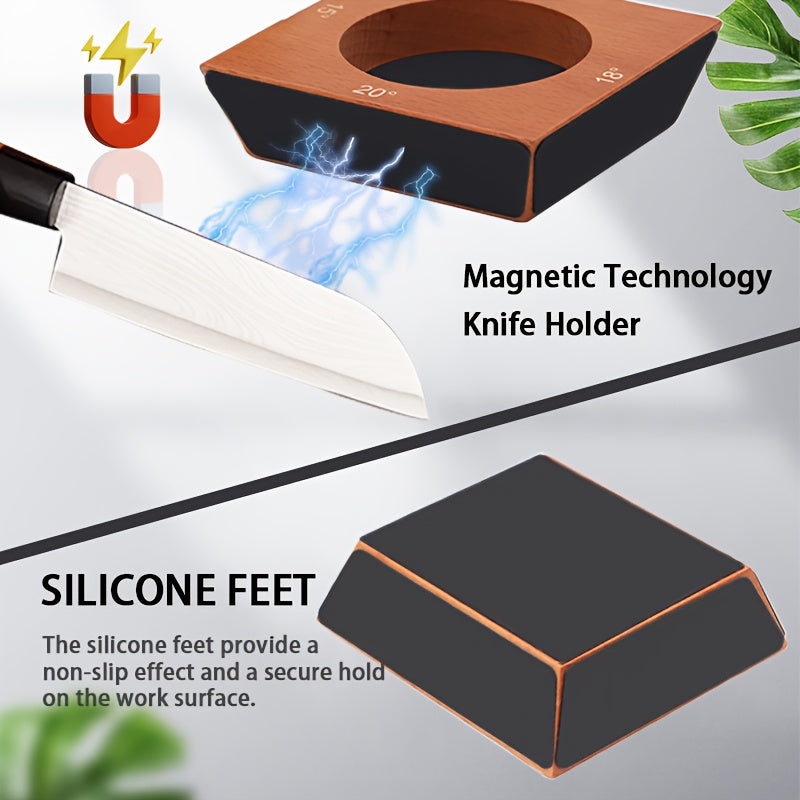 Набор для заточки ножей с 4-угольной точилкой и двухсторонним алмазным точилкой для ножей