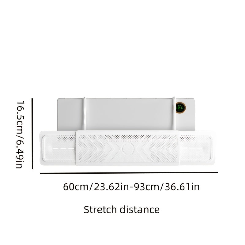 Adjustable Airflow Deflector with Honeycomb Ventilation, Stretchable AC Outlet Wind Blocker, 3-in-1 Fan Accessory