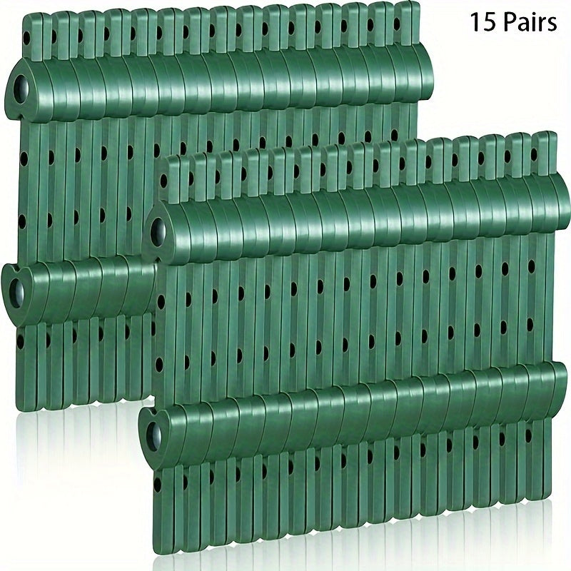 To'y uchun 15 ta yashil gulli boutonnier magnetlar to'plami, korsetlar va aksessuarlar uchun