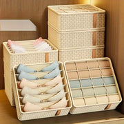 Organizador de almacenamiento para cajón de ropa interior y calcetines, divisor de armario, compartimentos versátiles para armario