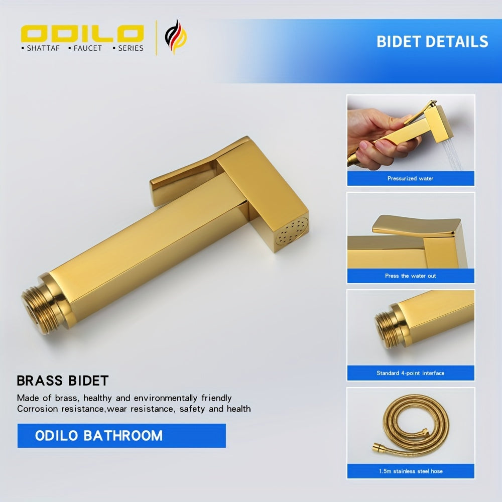1-частный медный туалетный распылитель с интегрированной женской насадкой для смыва, в цвете розового золота.