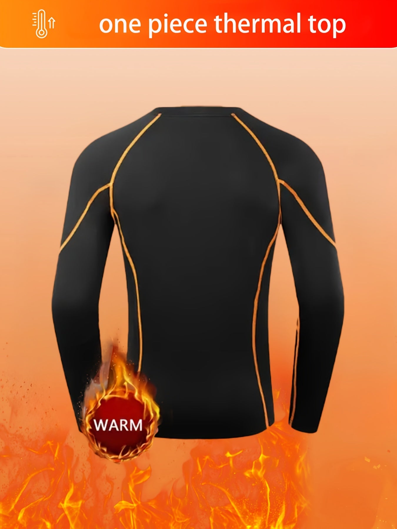 Men's Black Fleece-Lined Thermal Long-Sleeve Shirt for Cold Weather Outdoor Sports
