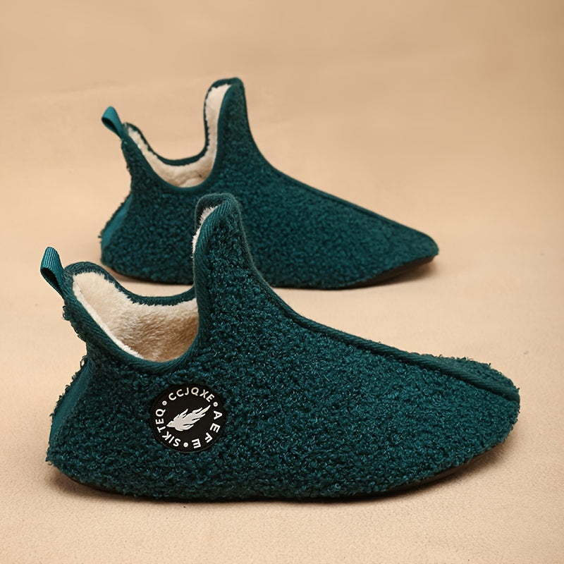 Women Fluffy Plush Winter Boots Lightweight Flat Soft Sole Slip On