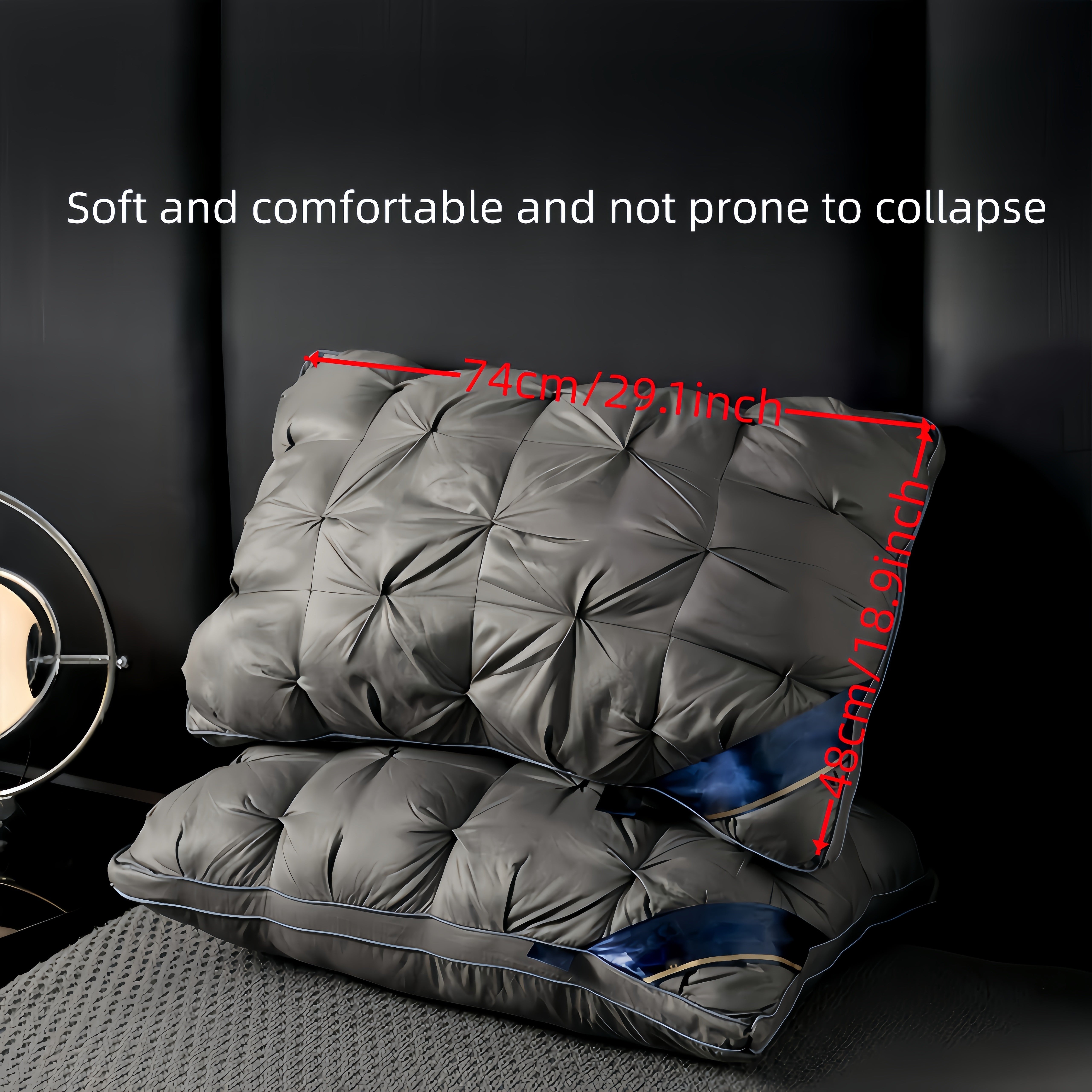 Inserciones de almohadas de felpa suave para durmientes de lado, lavables a máquina, transpirables, no deformables, set de dos