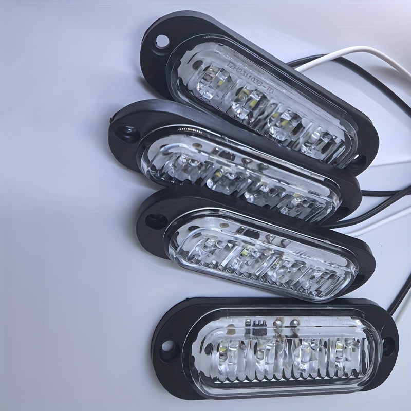 4-Piece LED Light Bar Kit for Trucks and Boats Amber White Red Exterior Vehicle Lights
