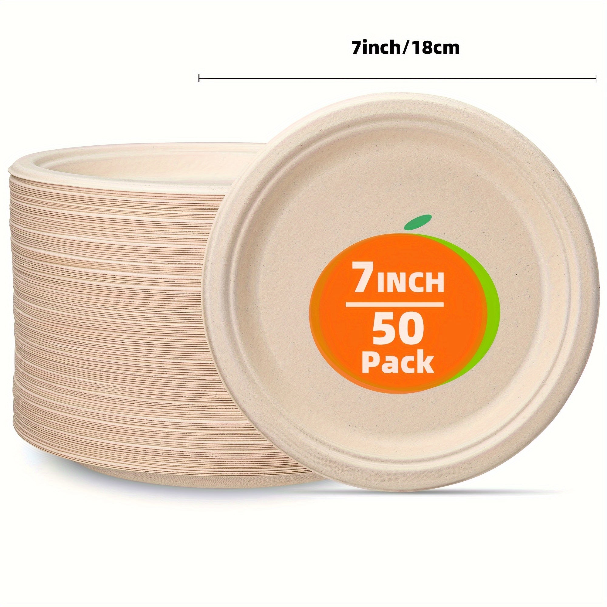 Bir martalik qog'oz plitalar 10 9 7 dyuym, 50 ta, 100 ta, partiyalar va pikniklar uchun paket