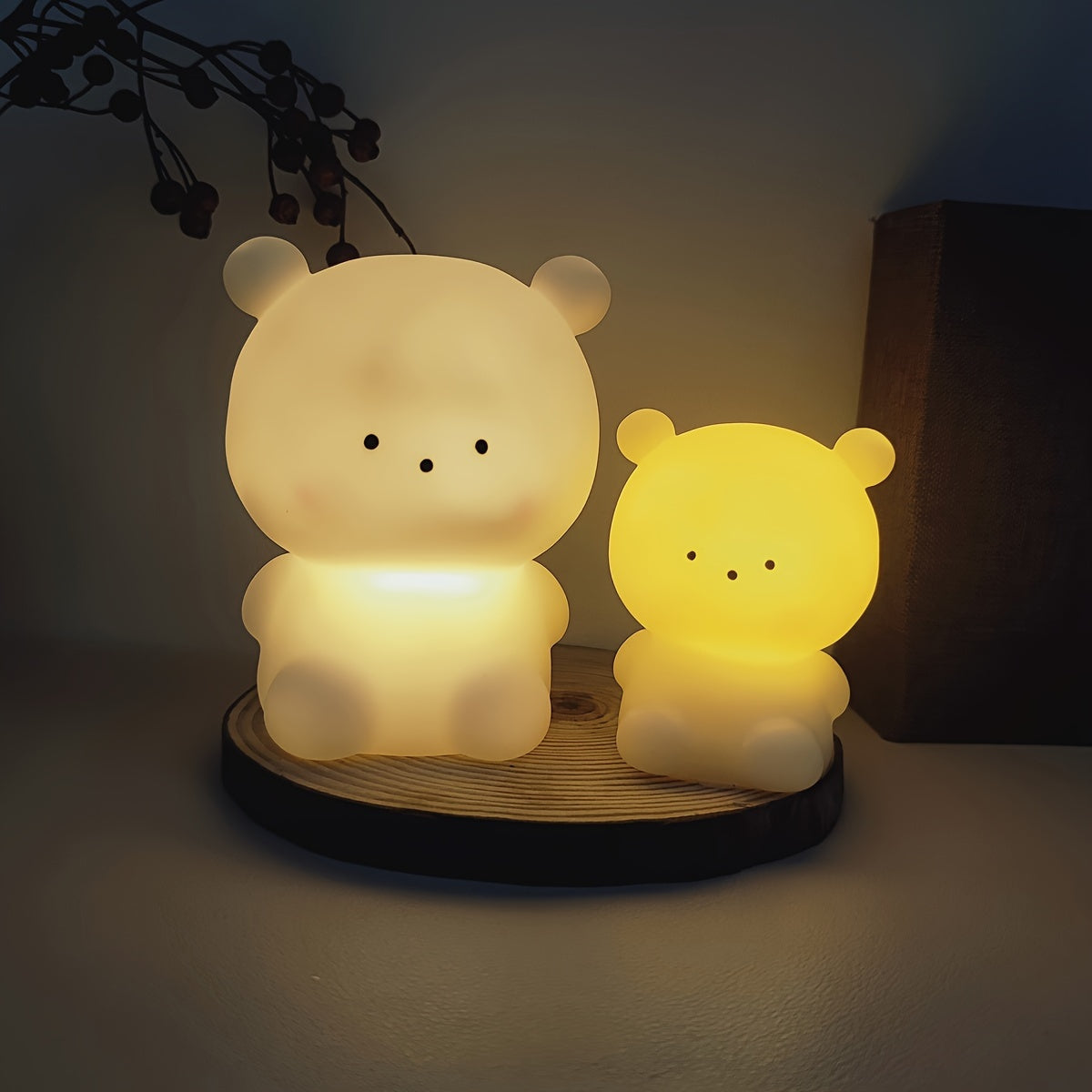 Little Bear LED Night Light for Kids Battery-Operated Halloween Christmas Decor
