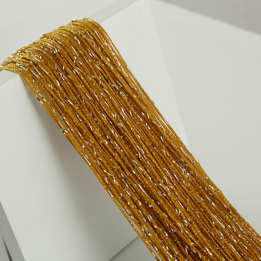 Orange and Yellow Beaded Curtain Polyester Sheer Door Hanging for Living Room Bedroom Wedding Entrance