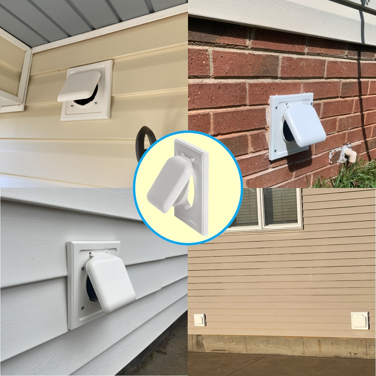 10.16 cm Plastic Louvered Vent Cover for Dryer Ventilation with Screws