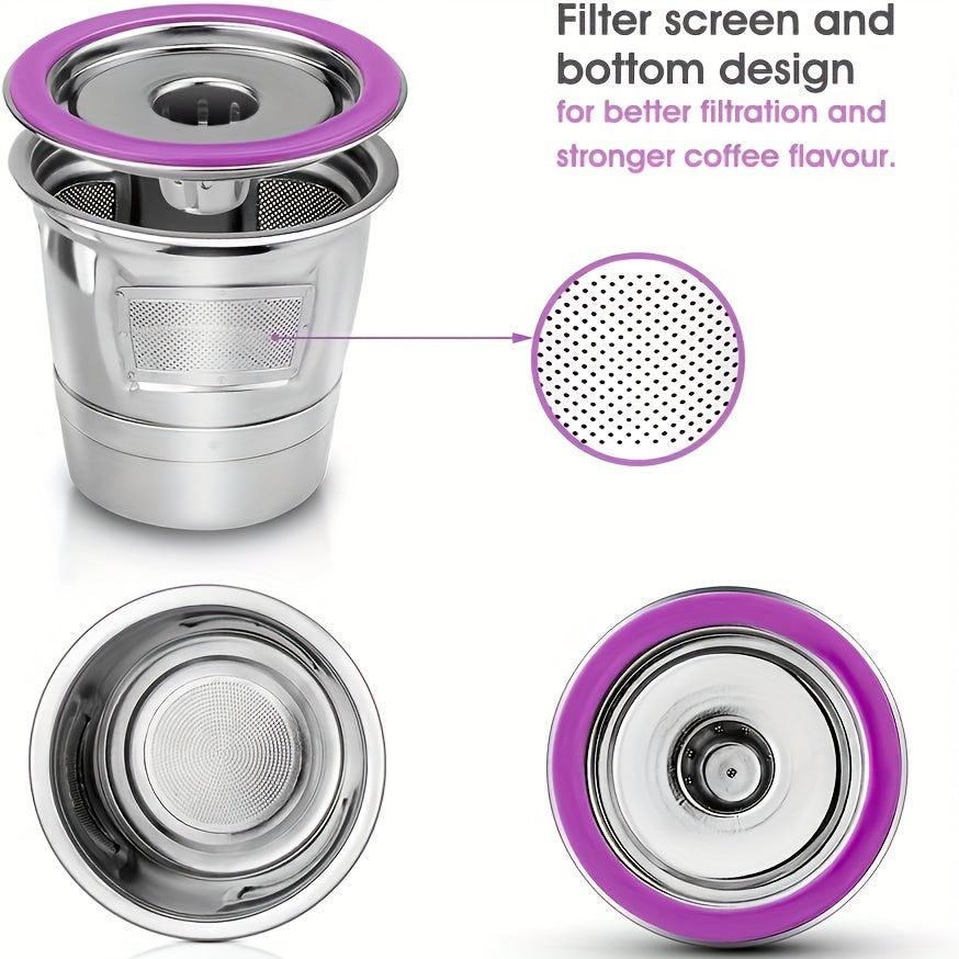 Keurig qurilmalari uchun 2 ta qayta ishlatiladigan zanglamaydigan po'latdan yasalgan K-Cup qahva filtrlar paketi