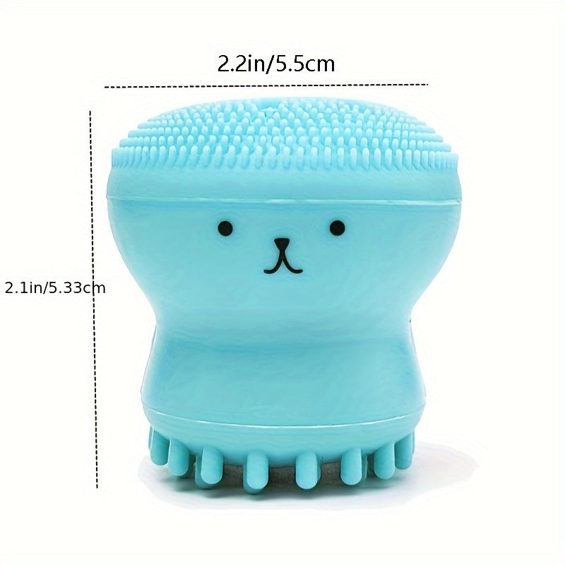 Unisex Silicone Facial Cleansing Brush Octopus Shape Deep Clean Scrubber