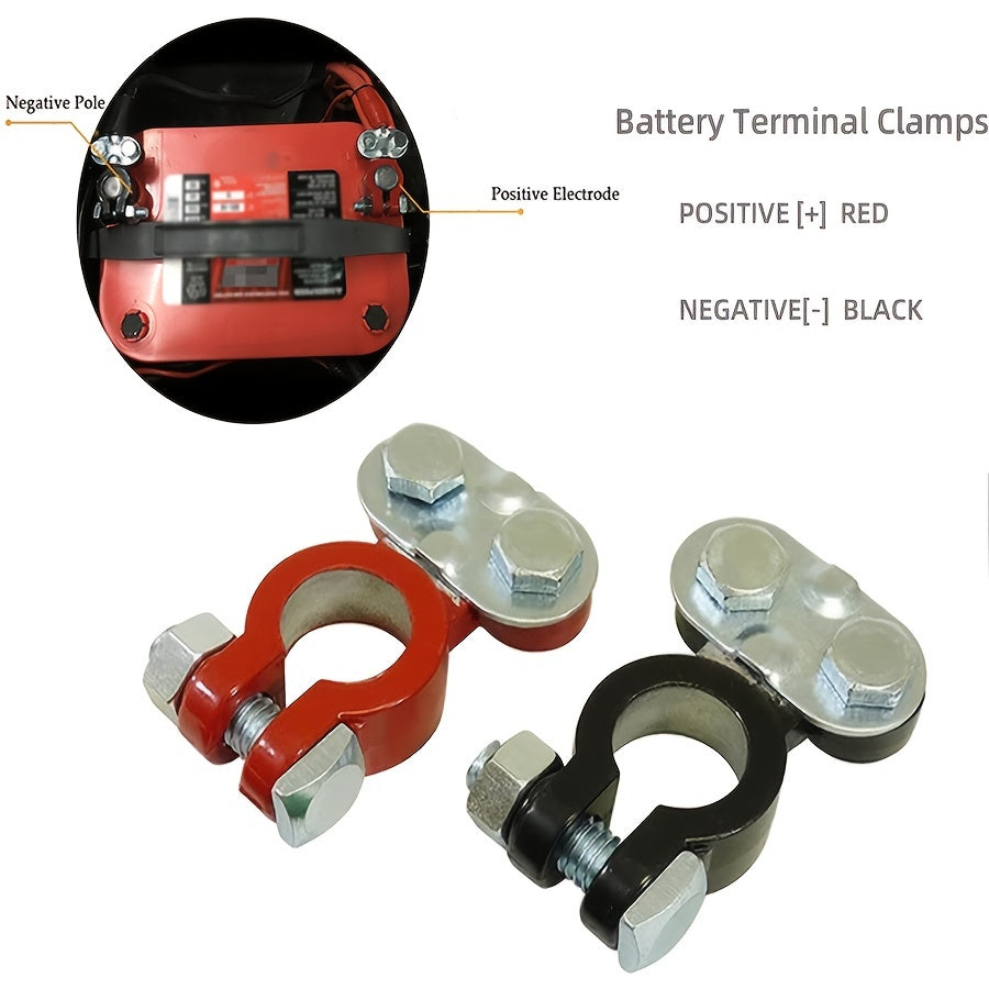2 ta to'plam avtomobil akkumulyator terminali ulashlari, ijobiy va salbiy avtomobil terminali