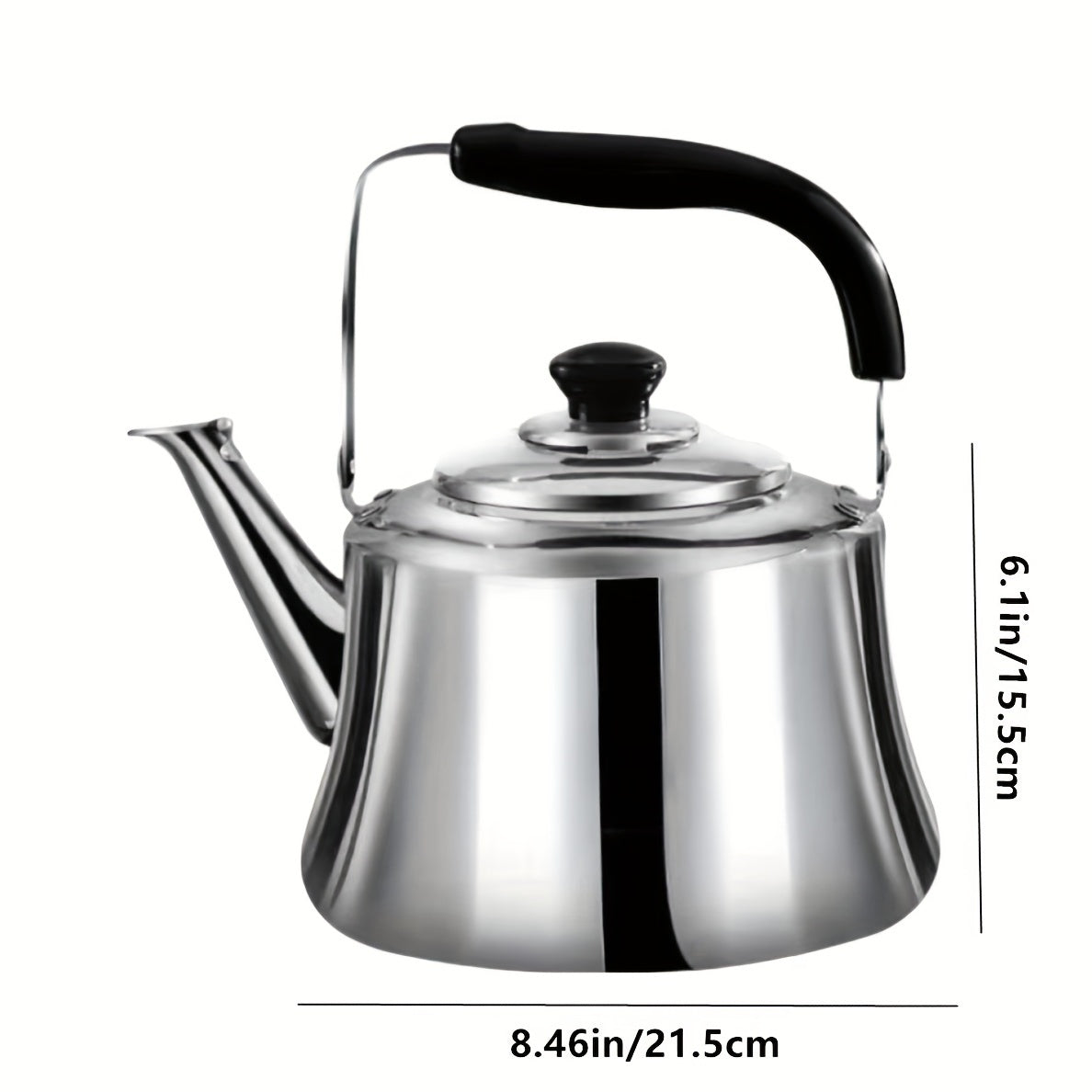 Stainless Steel Whistling Kettle Large Capacity for Gas Stove Induction Outdoor