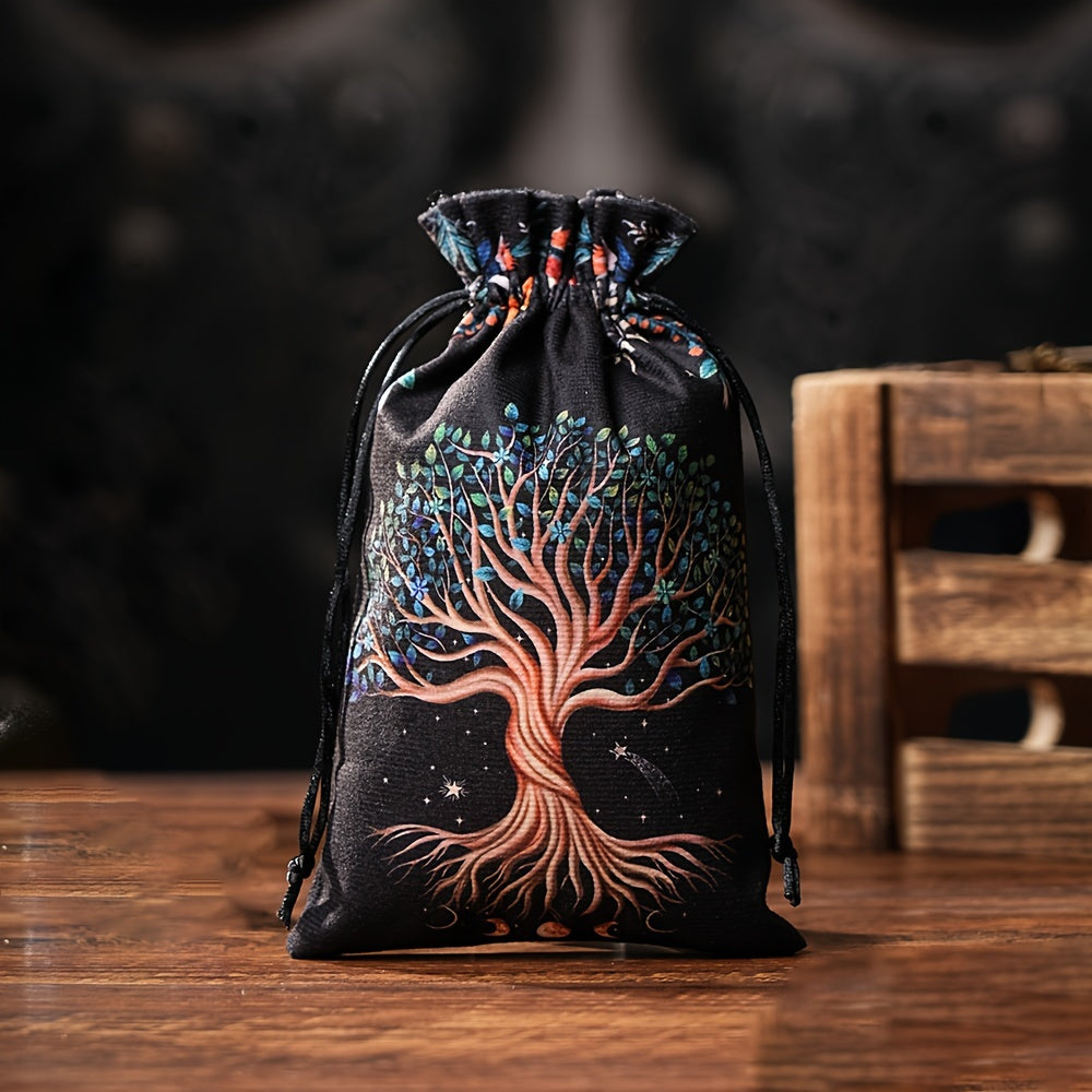 Набор из 6 бархатных мешочков на шнурке с астрологическими и небесными узорами для хранения украшений и путешествий