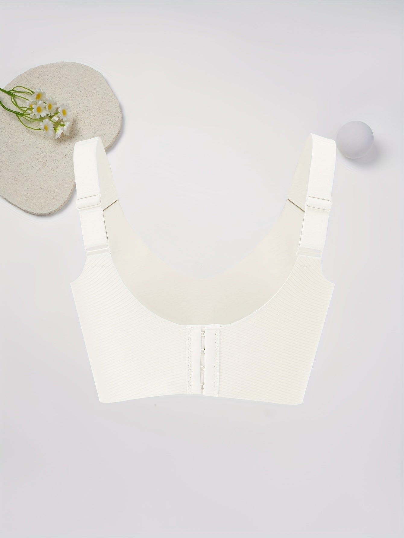 Solid Color Cotton Bralette with Soft Support and Wide Straps