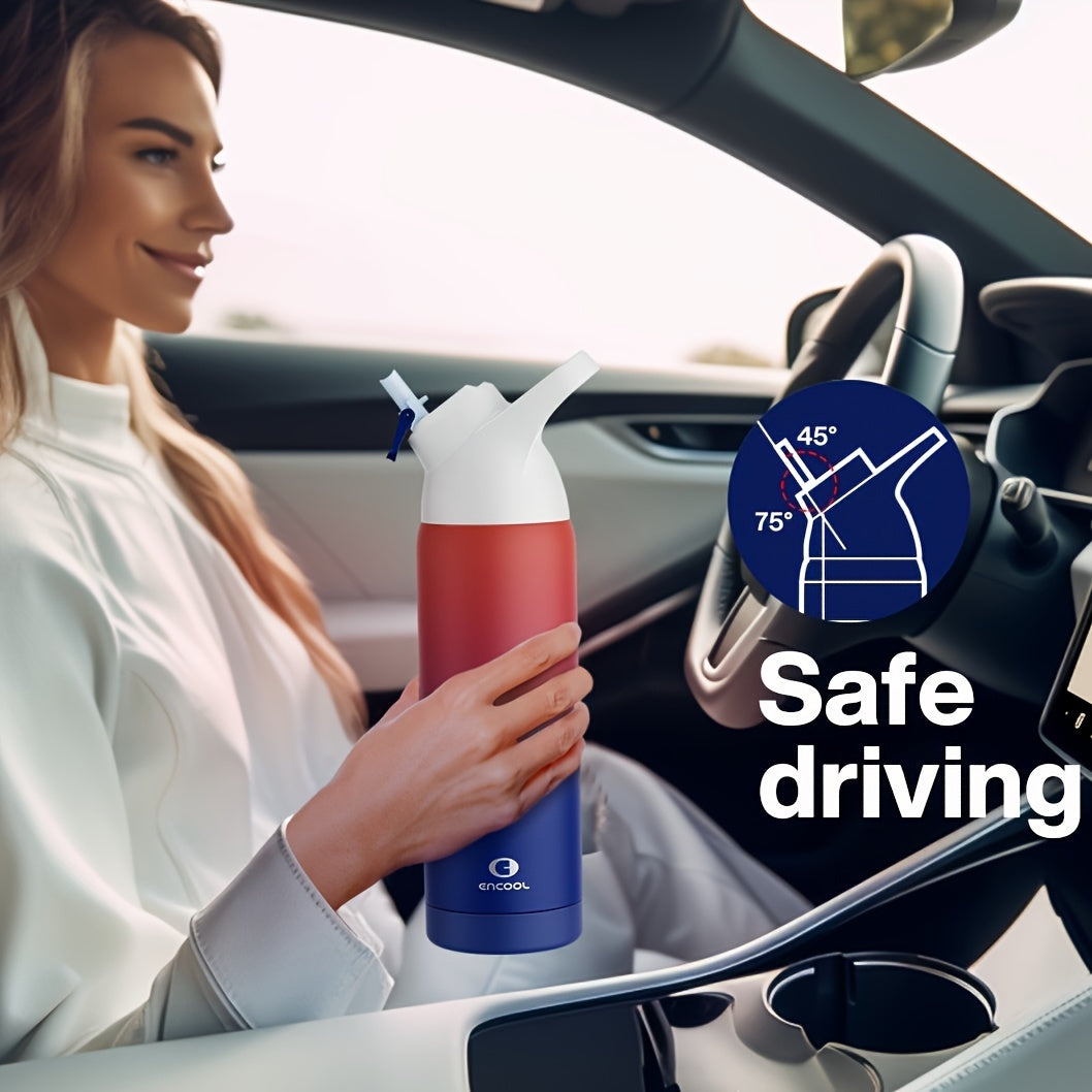 24oz Stainless Steel Water Bottle with Leak-Proof Tritan Lid and Carry Loop