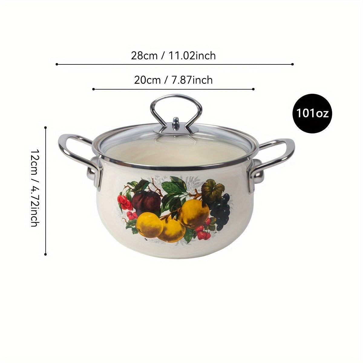Large Capacity Enamel Stockpot Non-Stick Soup Stew Braising Pot for Home and Restaurant