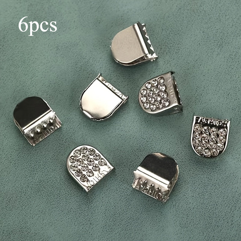 6pcs White No-Tie Shoe Laces Clips for Sports Shoes Durable Metal Buckle